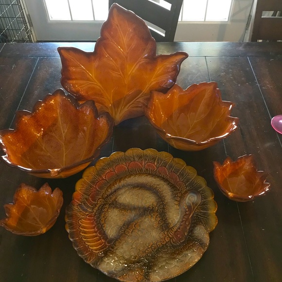 Fall Holiday serving platters and bowls